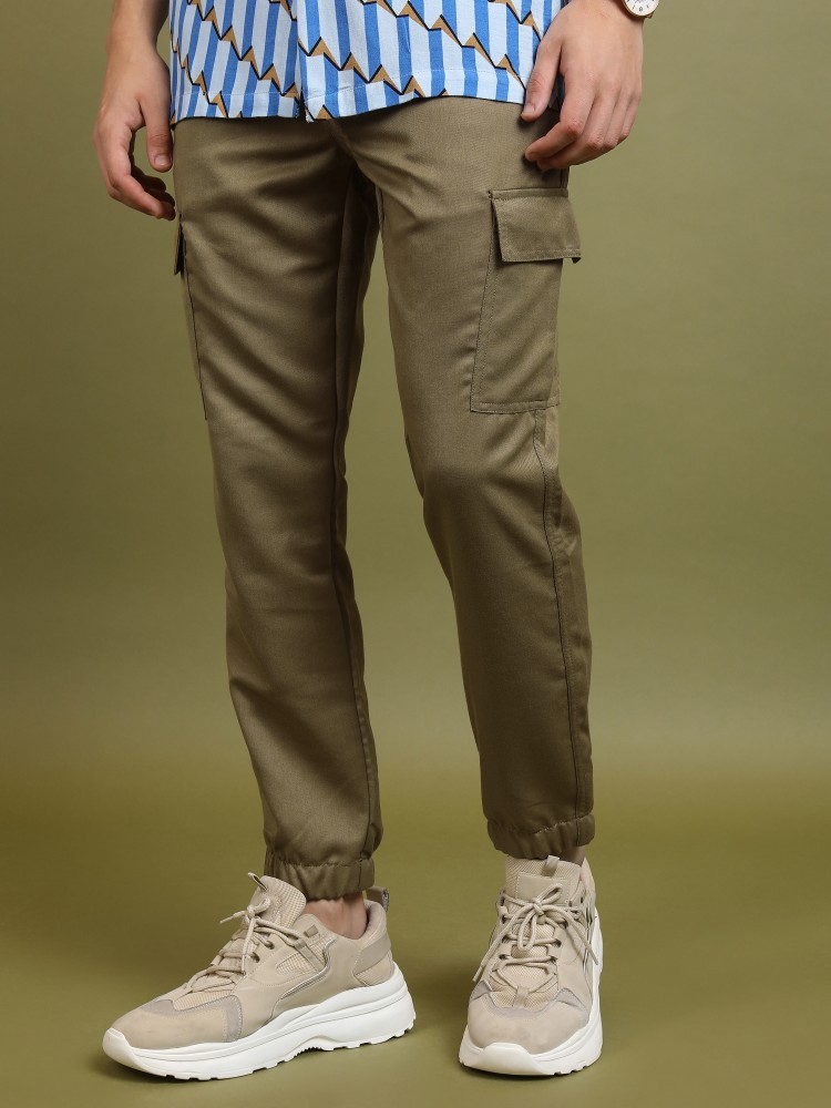 Highlander Men Brown Regular Fit Solid Casual Trousers