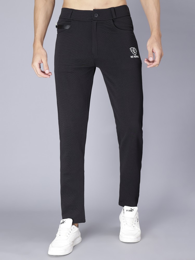 We Perfect Slim Fit Men Black Trousers - Buy We Perfect Slim Fit Men Black  Trousers Online at Best Prices in India