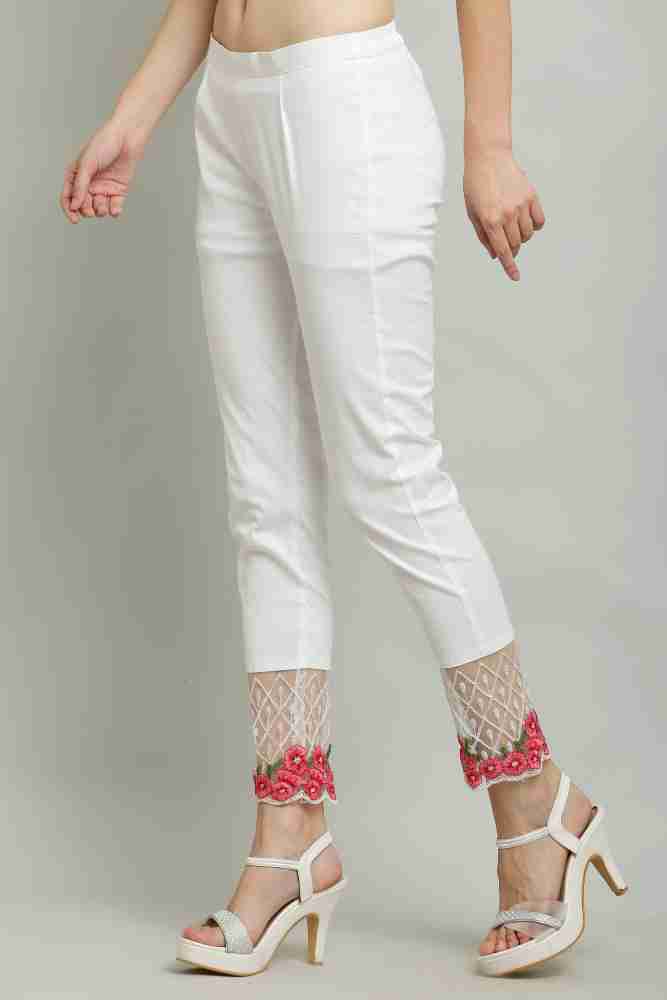 Sellingsea Regular Fit Women White Trousers - Buy Sellingsea Regular Fit Women  White Trousers Online at Best Prices in India