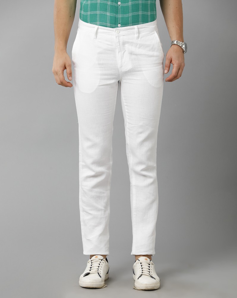 Linen Club Regular Fit Men White Trousers - Buy Linen Club Regular Fit Men  White Trousers Online at Best Prices in India