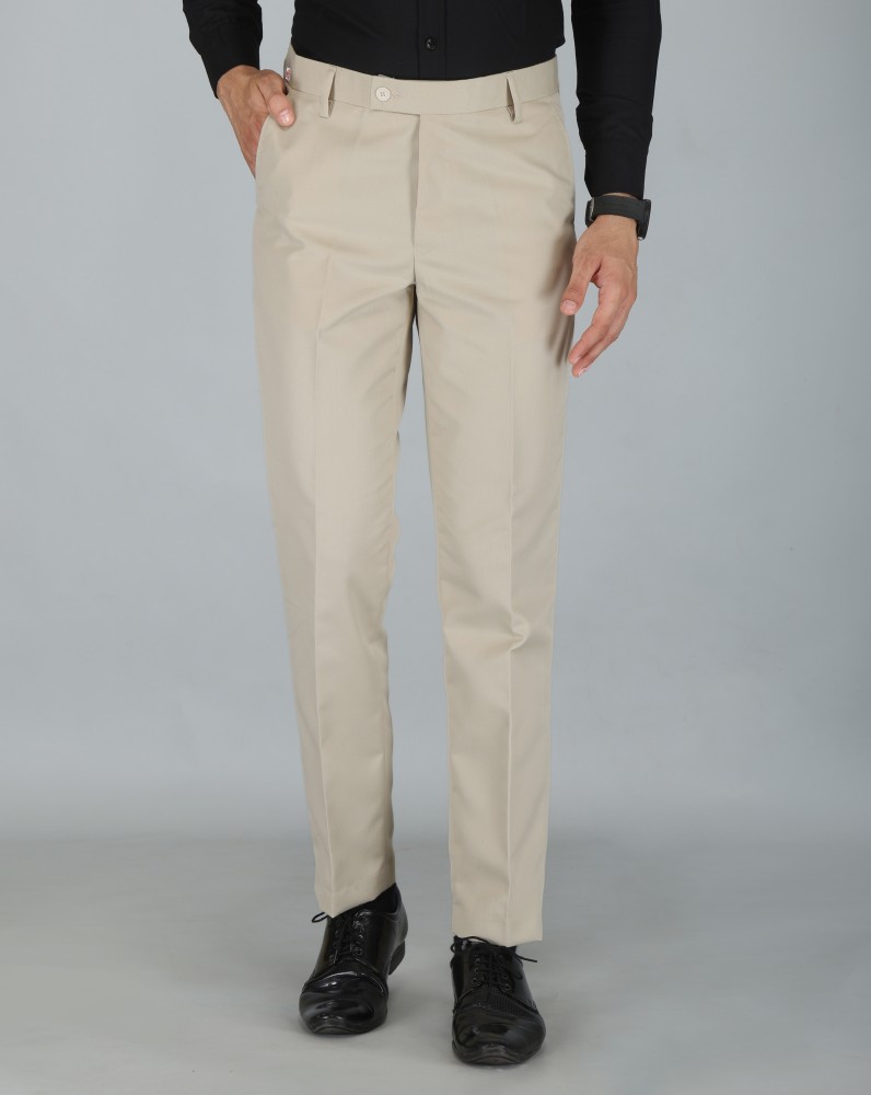 JEENAY Regular Fit Men Beige Trousers - Buy JEENAY Regular Fit Men