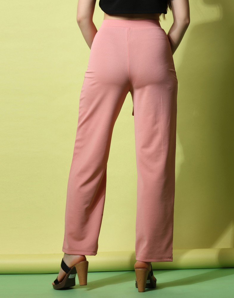 Samah Regular Fit Women Pink Trousers - Buy Samah Regular Fit