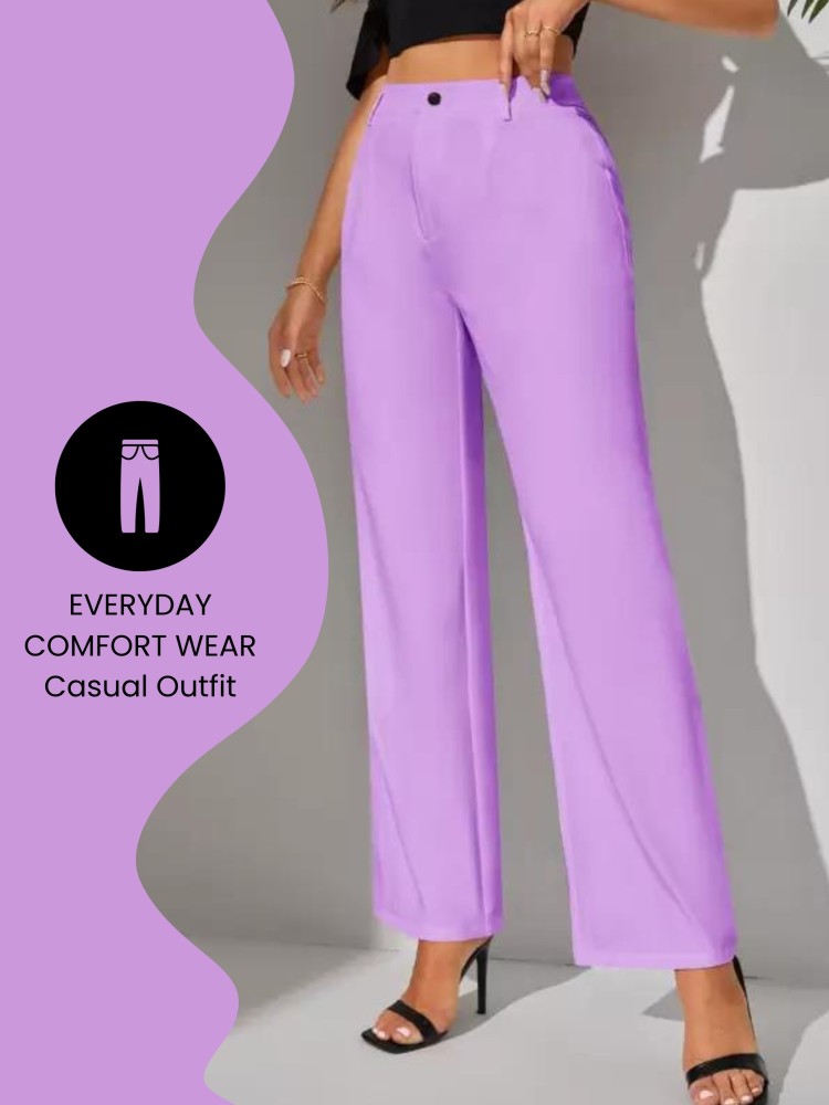 Orrly Regular Fit Women Purple Trousers - Buy Orrly Regular Fit Women Purple  Trousers Online at Best Prices in India