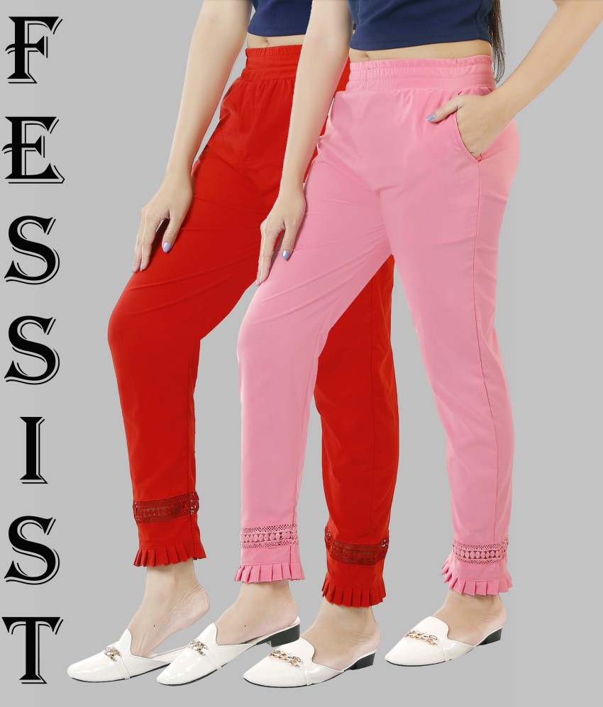 Buy Ruhfab Regular Fit Cotton Pants for Womens/Women s Trousers