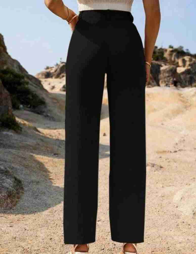 shama silk Regular Fit Women Black Trousers - Buy shama silk Regular Fit  Women Black Trousers Online at Best Prices in India