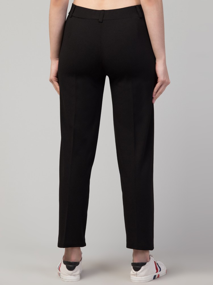 Buy Women Black Regular Fit Solid Casual Trousers Online  746032  Allen  Solly