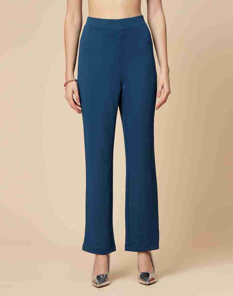 Selvia Regular Fit Women Blue Trousers - Buy Selvia Regular Fit Women Blue  Trousers Online at Best Prices in India