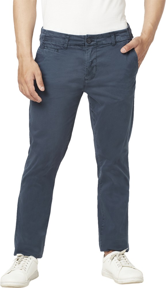 Urban Ranger by Pantaloons Slim Fit Men Blue Trousers - Buy Urban