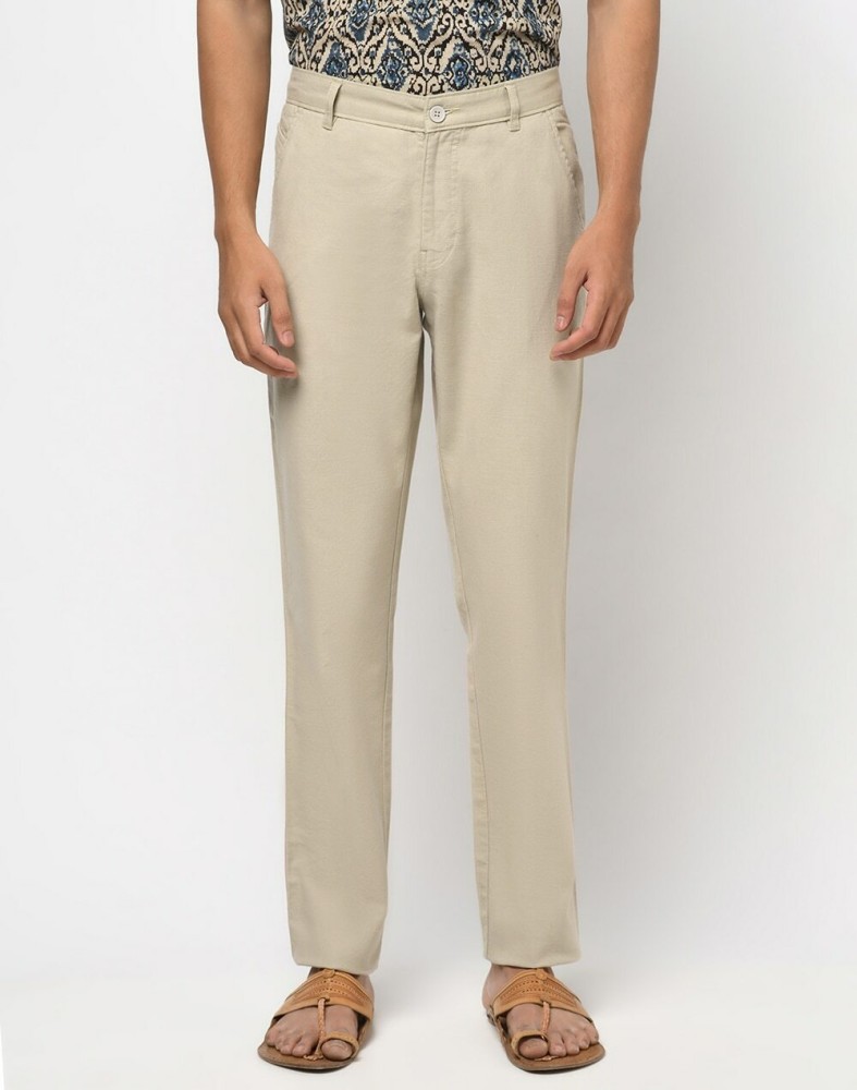 Buy Green Cotton Slim Fit Pant for Men Online at Fabindia  20050900