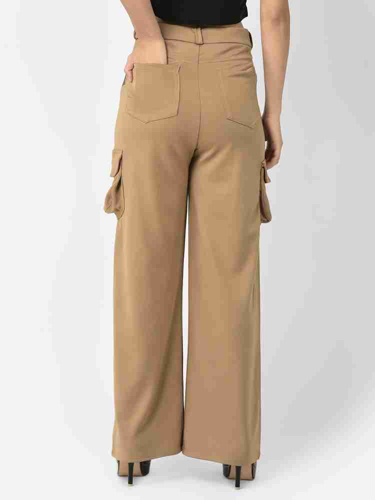 Buy Khaki Trousers & Pants for Women by FNOCKS Online
