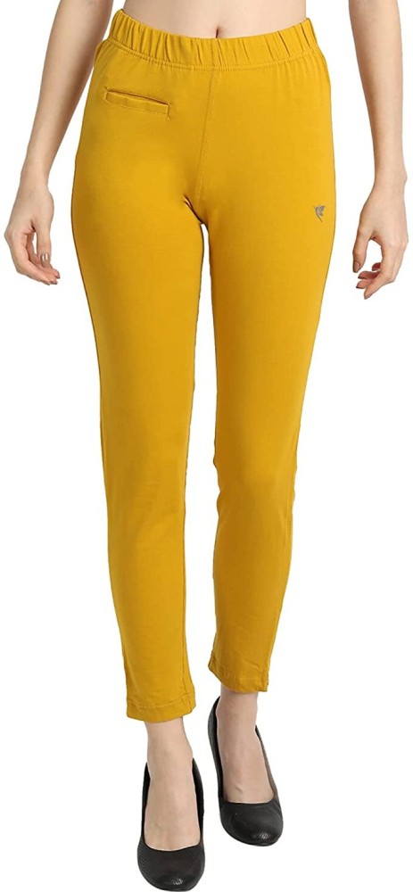 Comfort Lady Regular Fit Women Gold Trousers - Buy Comfort Lady