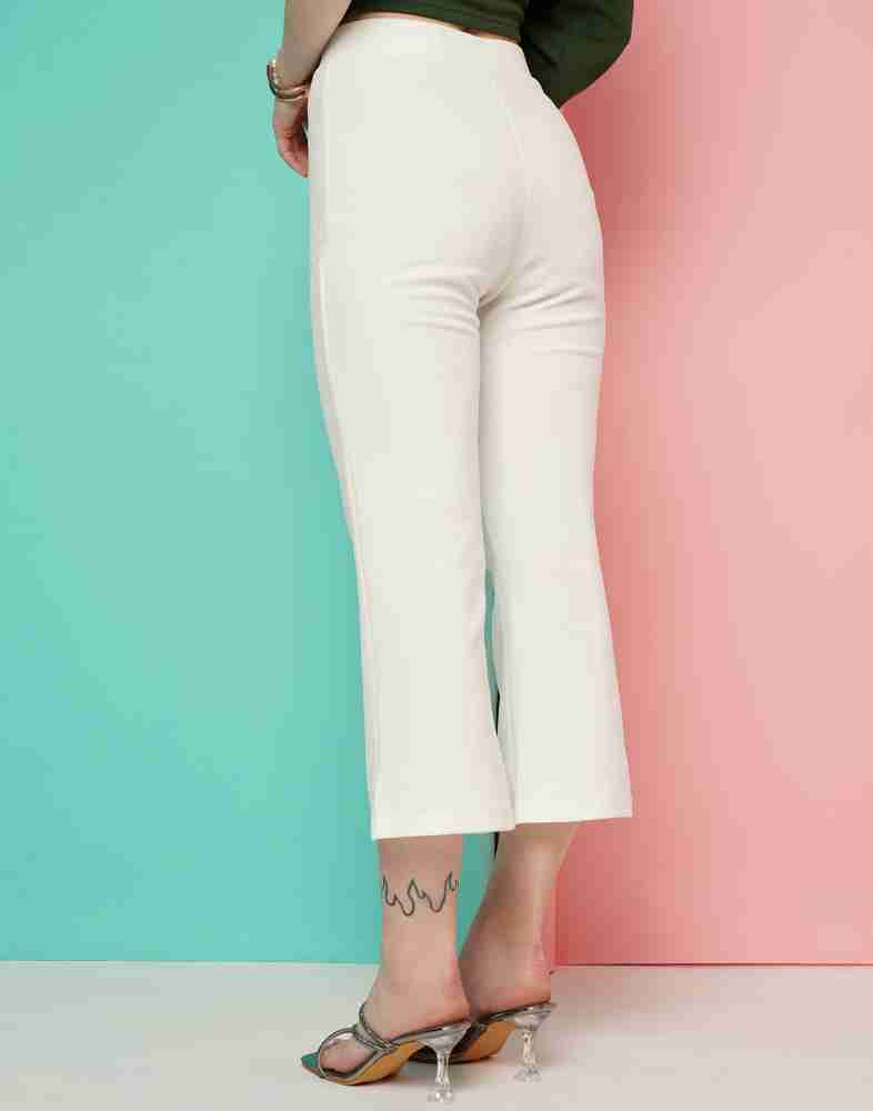 Samah Regular Fit Women White Trousers - Buy Samah Regular Fit Women White  Trousers Online at Best Prices in India