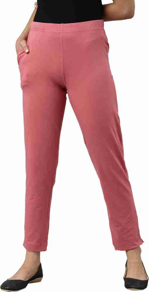 GO COLORS Mid Rise Trousers M (Baby Pink) in Vadodara at best
