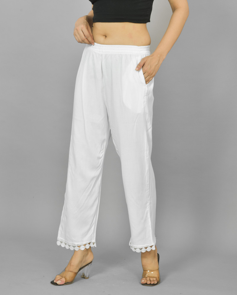 Libby's Regular Fit Women White Trousers - Buy Libby's Regular Fit Women  White Trousers Online at Best Prices in India | Flipkart.com