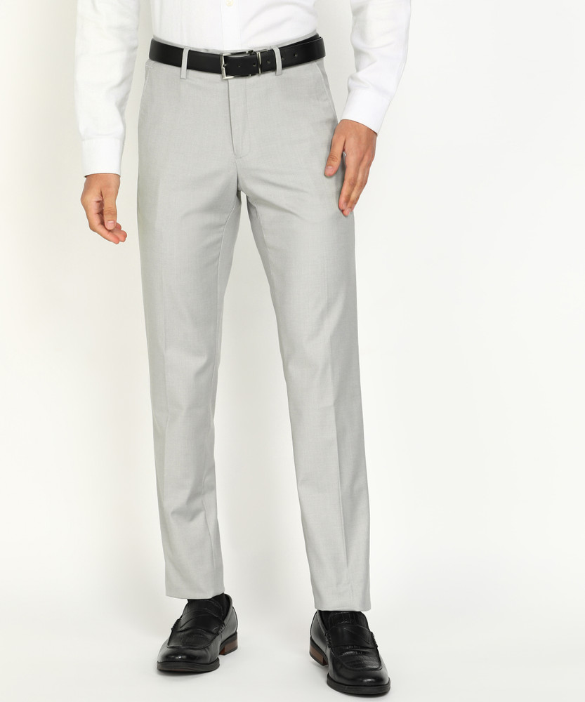 Buy Men Navy Solid Slim Fit Formal Trousers Online - 556986 | Peter England