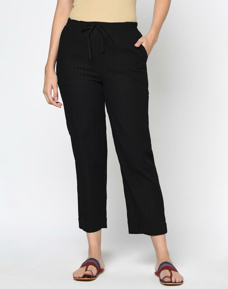 Fabindia Relaxed Women Black Trousers - Buy Fabindia Relaxed Women Black  Trousers Online at Best Prices in India