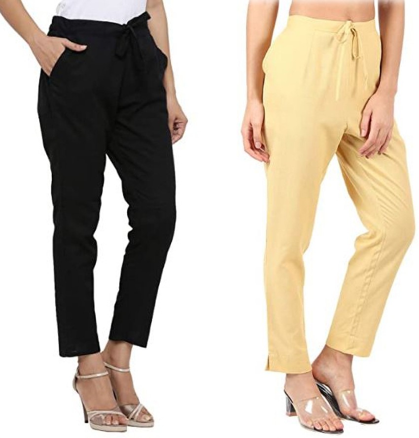Myzora Regular Fit Women Green, Black Trousers - Buy Myzora Regular Fit  Women Green, Black Trousers Online at Best Prices in India
