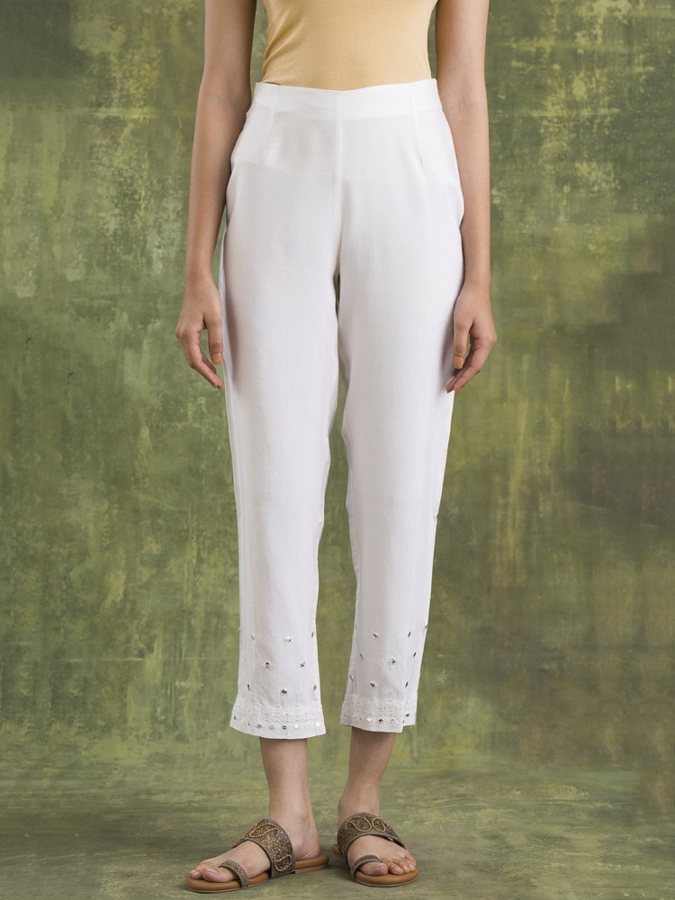 Buy W Regular Fit Women White Trousers Online at Best Prices in 