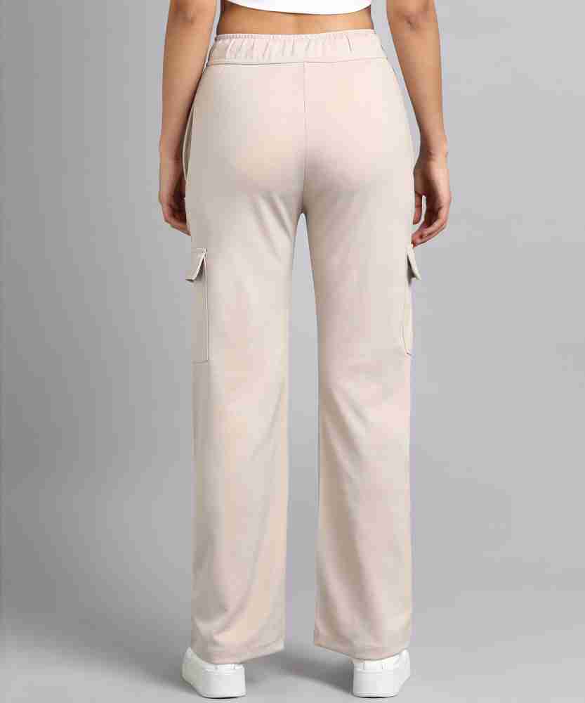 Off White Casual High - Waisted Parallel Cargo Trouser Pants for Women –  Glossia Fashion
