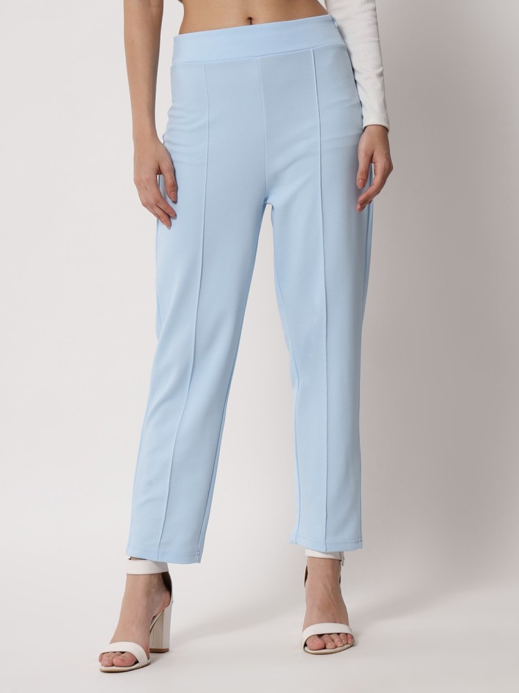 Xpose Trousers and Pants  Buy Xpose Women Sky Comfort Straight Fit  Highrise Trousers Online  Nykaa Fashion