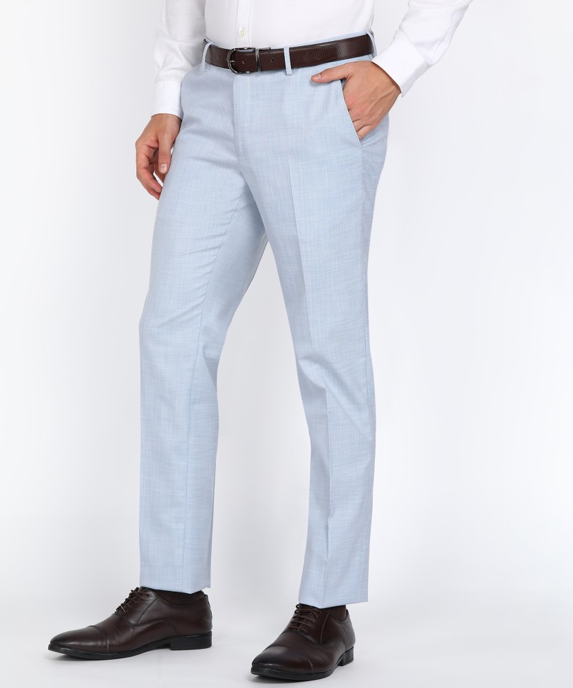 PETER ENGLAND Slim Fit Men Light Blue Trousers - Buy PETER ENGLAND