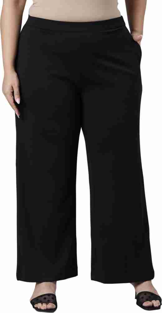 GO COLORS Relaxed Women Black Trousers - Buy GO COLORS Relaxed