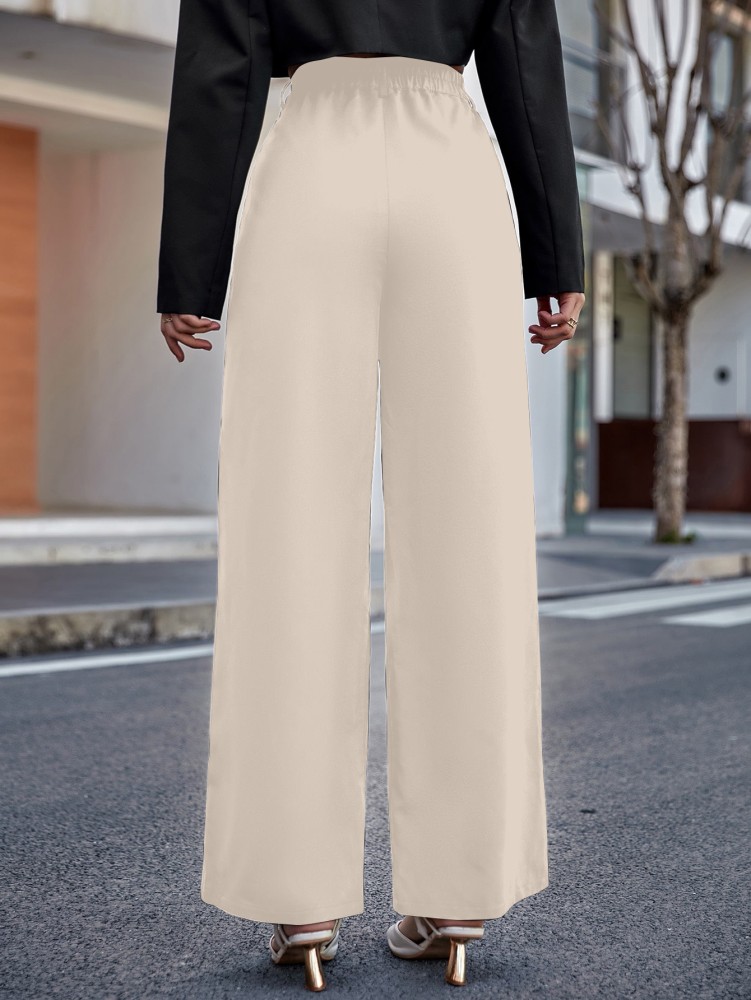 Women's beige polyester Pants