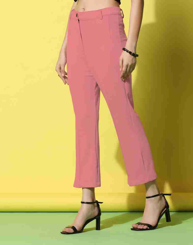 Samah Regular Fit Women Pink Trousers - Buy Samah Regular Fit