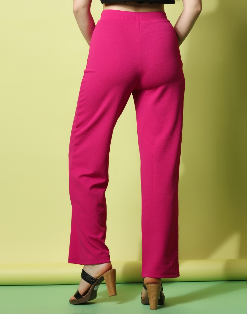 Samah Regular Fit Women Pink Trousers - Buy Samah Regular Fit