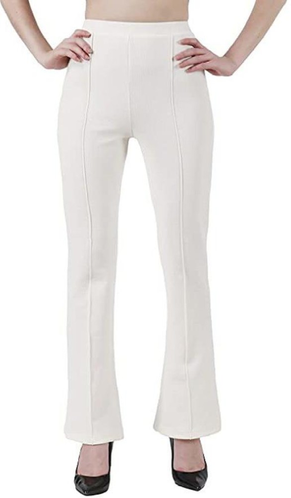 Buy Offwhite Solid Trousers Online  Aurelia