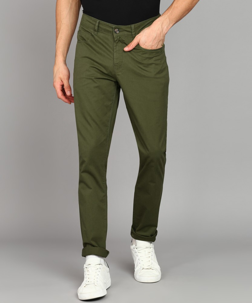 Buy UNITED COLORS OF BENETTON Green Solid Cotton Lycra Slim Fit Mens  Trousers