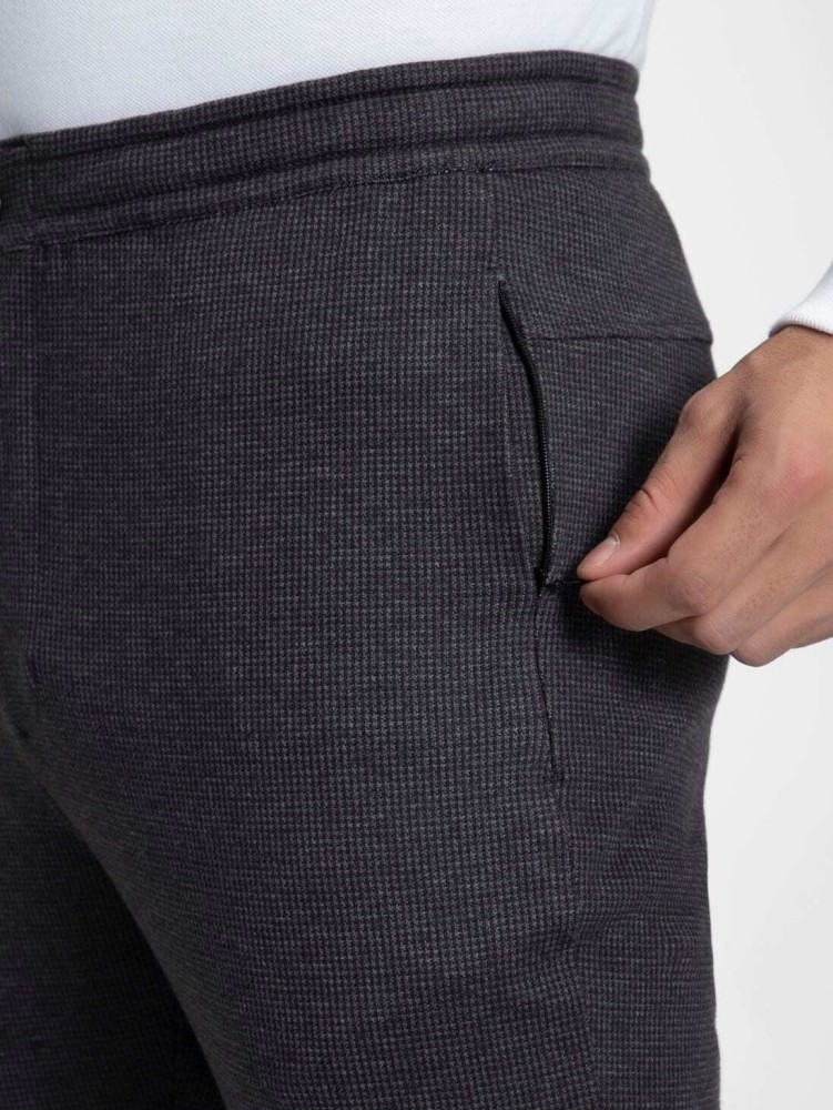 Buy JOCKEY Black Mens Tapered Fit 3 Pocket Slub Track Pants  Shoppers Stop
