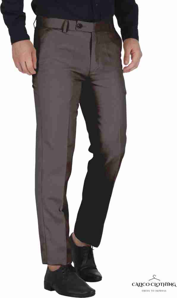 calico clothing Regular Fit Men Brown Trousers - Buy calico clothing  Regular Fit Men Brown Trousers Online at Best Prices in India