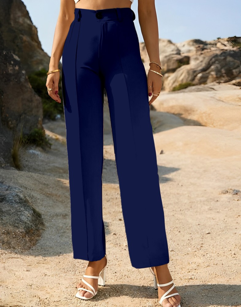 DENOLIX Regular Fit Women Dark Blue Trousers  Buy DENOLIX Regular Fit Women  Dark Blue Trousers Online at Best Prices in India  Flipkartcom