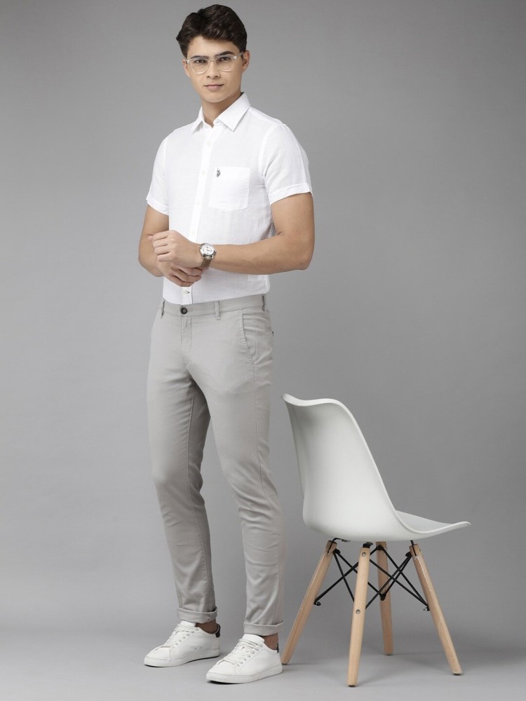 White polo grey sales pants