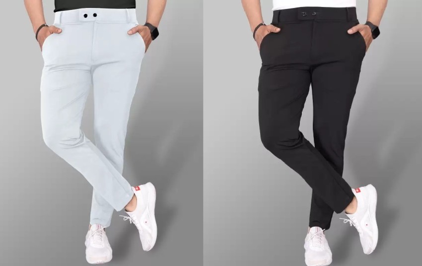 Stylish Slim fit Formal Trousers For Men  Silver