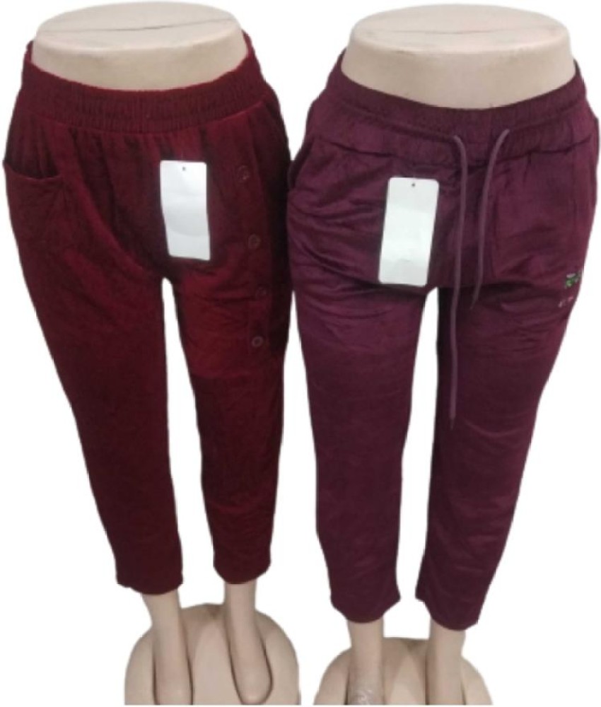 Buy Maroon Trousers  Pants for Women by Besiva Online  Ajiocom