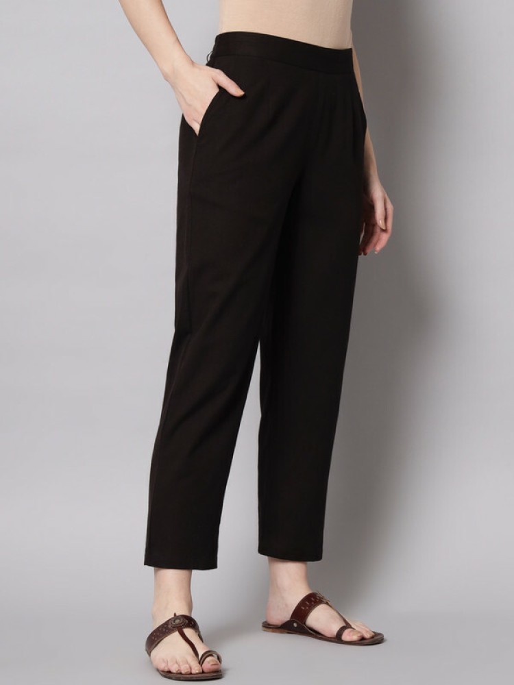 Buy NGT Black Regular Fit Cotton Trouser Pants For Women (5XL) Online at  Best Prices in India - JioMart.