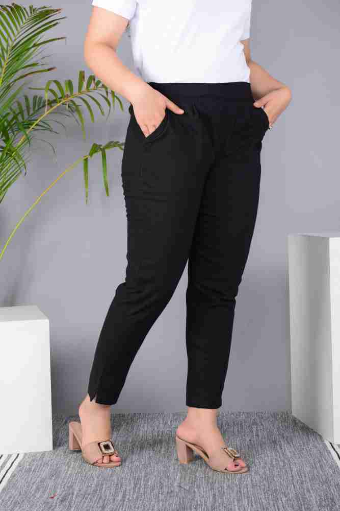 Selvia Regular Fit Women Black Trousers