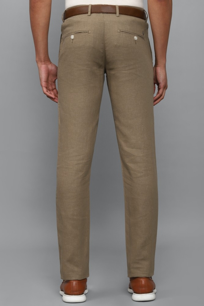 Buy Allen Solly Men Brown Regular Fit Solid Linen Formal Trousers  Trousers  for Men 9140993  Myntra