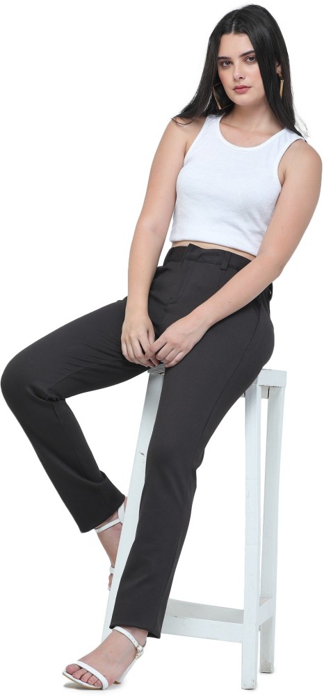 Buy Plazma Jeans Women Regular Fit High Waist Formal Trouser, Stretchable  Trouser