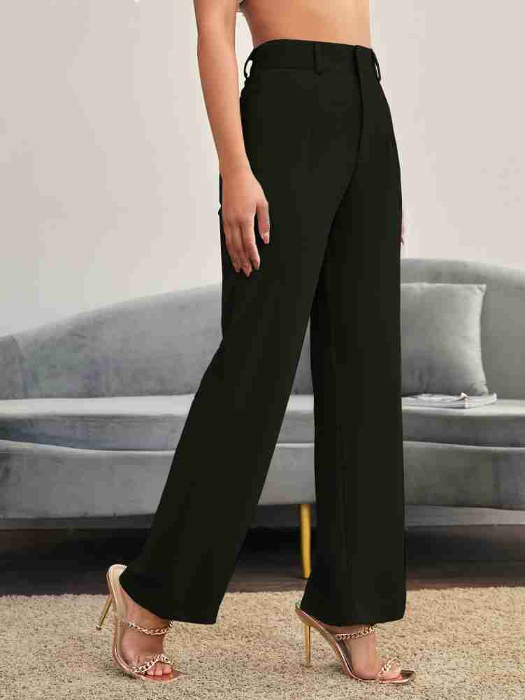 Visit Wear Regular Fit Women Black Trousers - Buy Visit Wear Regular Fit Women  Black Trousers Online at Best Prices in India