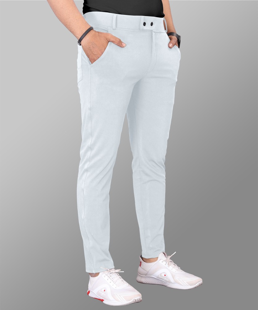 MiraMichi Slim Fit Men White Trousers - Buy MiraMichi Slim Fit Men