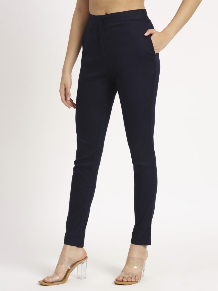 beSOLID Regular Fit Women Blue Trousers - Buy beSOLID Regular Fit