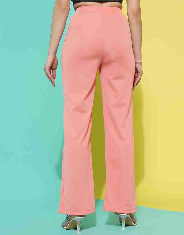 Samah Regular Fit Women Pink Trousers - Buy Samah Regular Fit