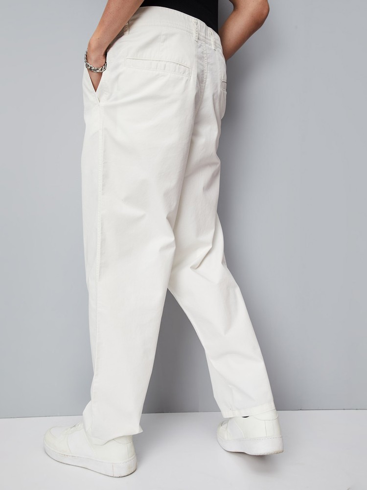 MAX Relaxed Men White Trousers - Buy MAX Relaxed Men White Trousers Online  at Best Prices in India