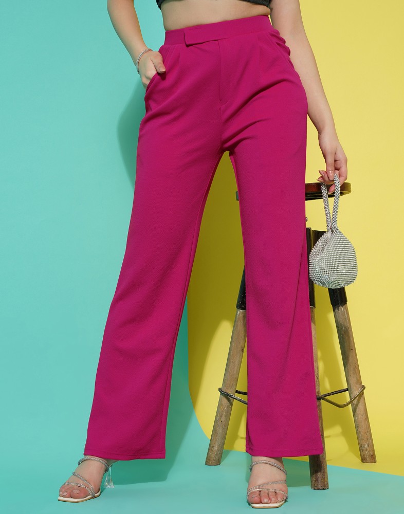 Shine N Show Regular Fit Women Pink Trousers - Buy Shine N Show