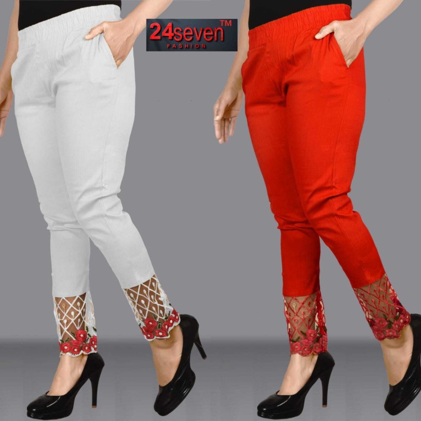 samar Regular Fit Women Red, White Trousers - Buy samar Regular