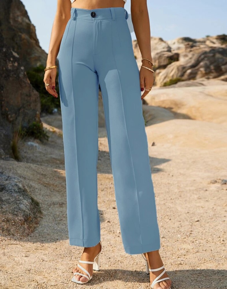 Samah Regular Fit Women Blue Trousers - Buy Samah Regular Fit Women Blue  Trousers Online at Best Prices in India