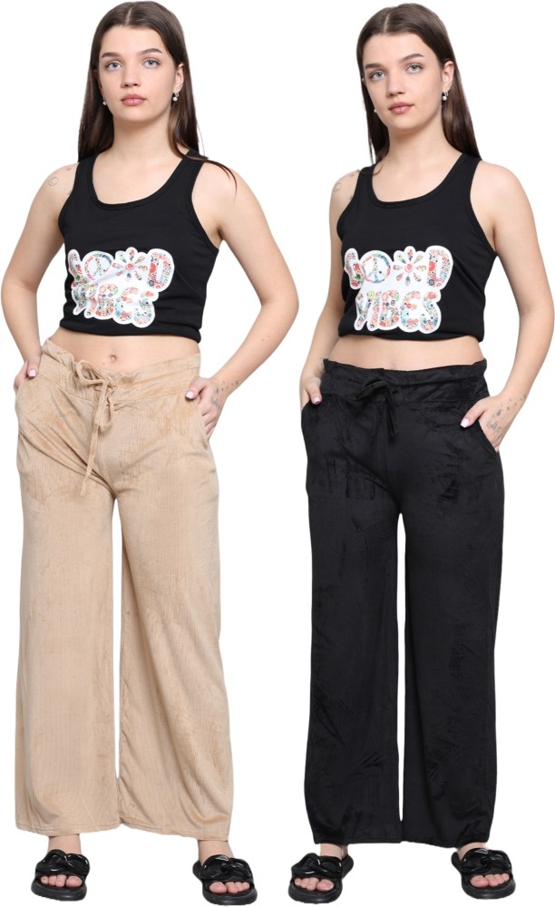 AVEECA Regular Fit Women Beige, Black Trousers - Buy AVEECA Regular Fit  Women Beige, Black Trousers Online at Best Prices in India